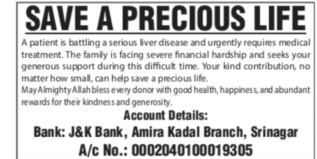 SAVE A PRECIOUS LIFE – URGENT MEDICAL APPEAL