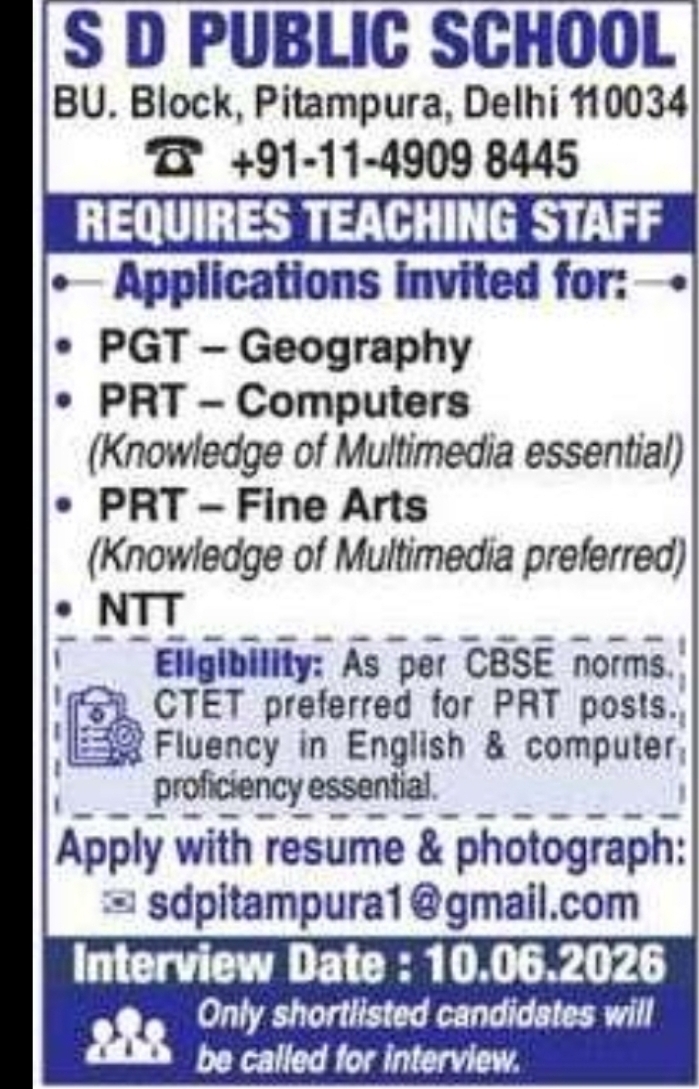 SD Public School, Pitampura, Delhi