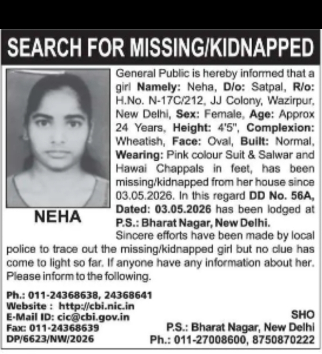 SEARCH FOR MISSING / KIDNAPPED GIRL