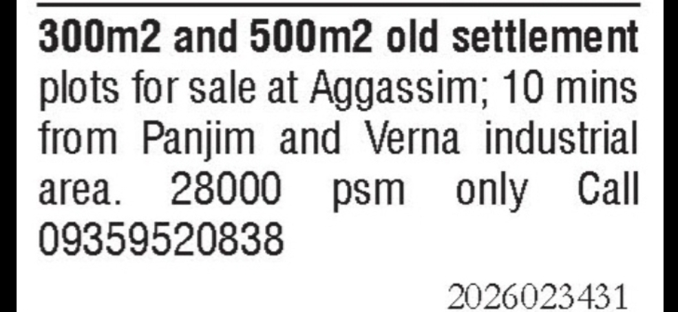Settlement Plots for Sale in Aggassaim