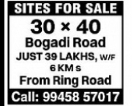 Sites for Sale at Bogadi Road, Mysuru