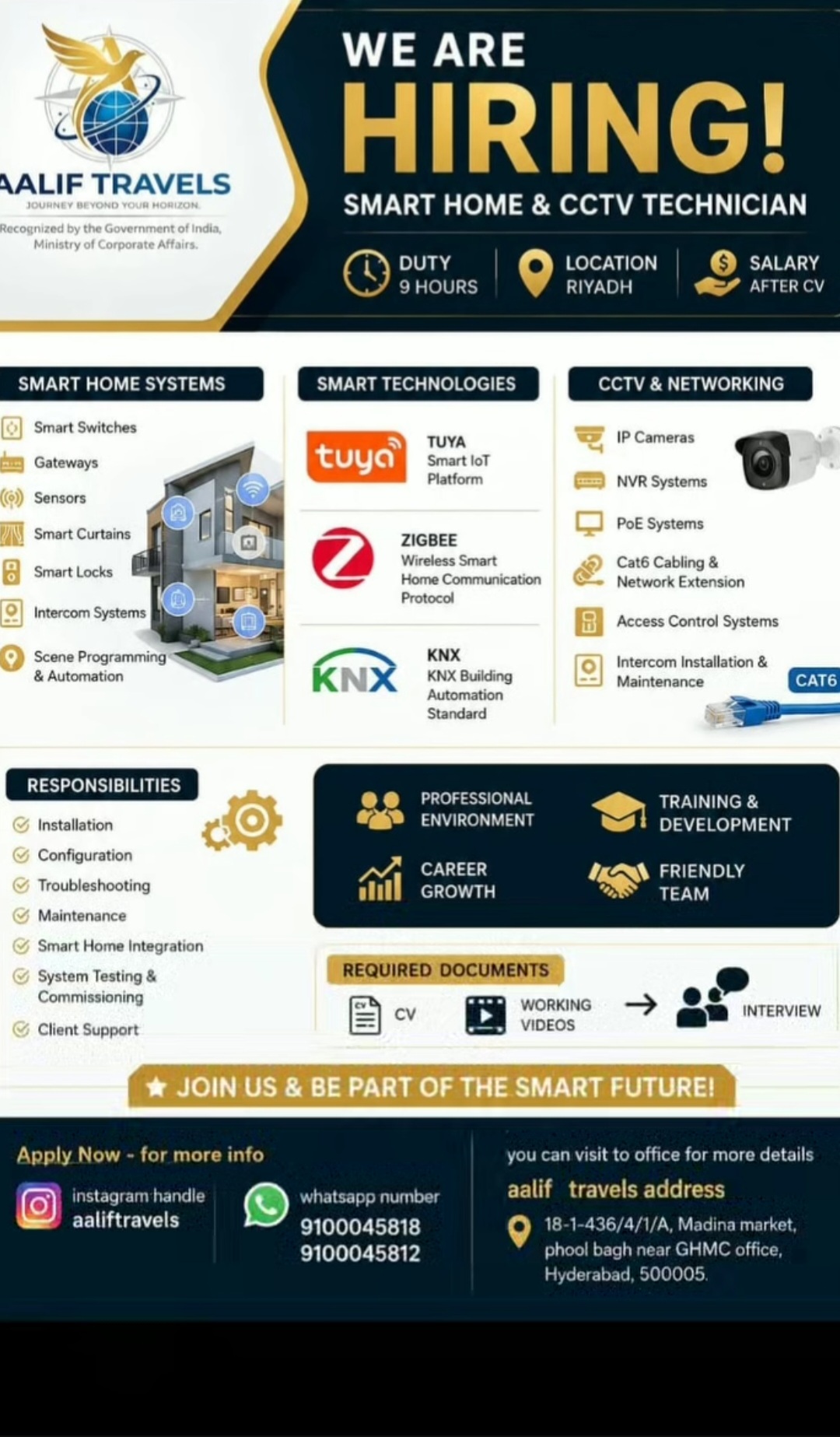 *SMART HOME & CCTV TECHNICIAN – RIYADH (URGENT HIRING)**