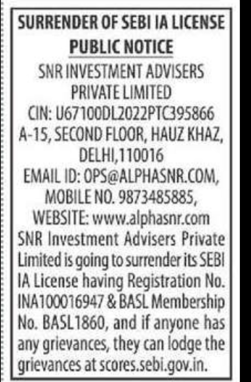 SNR Investment Advisers Private Limited