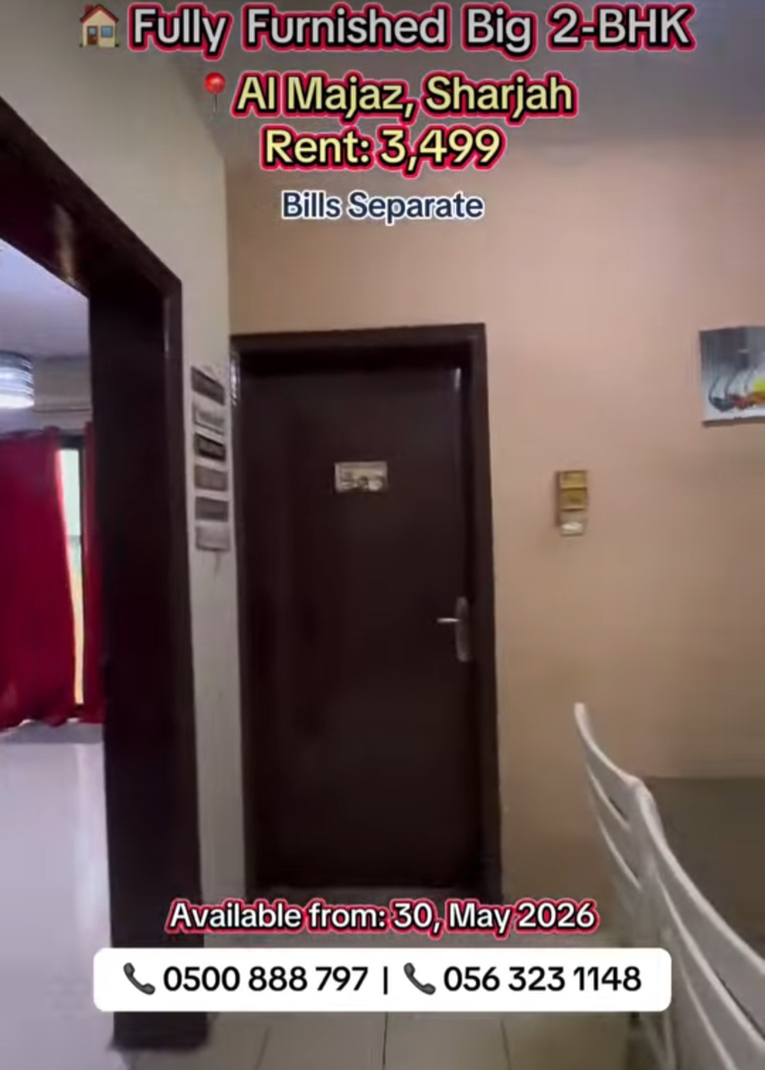 Spacious Fully Furnished 2BHK Apartment Available in Al Majaz, Sharjah