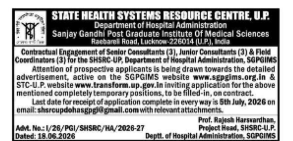 STATE HEALTH SYSTEMS RESOURCE CENTRE, U.P.