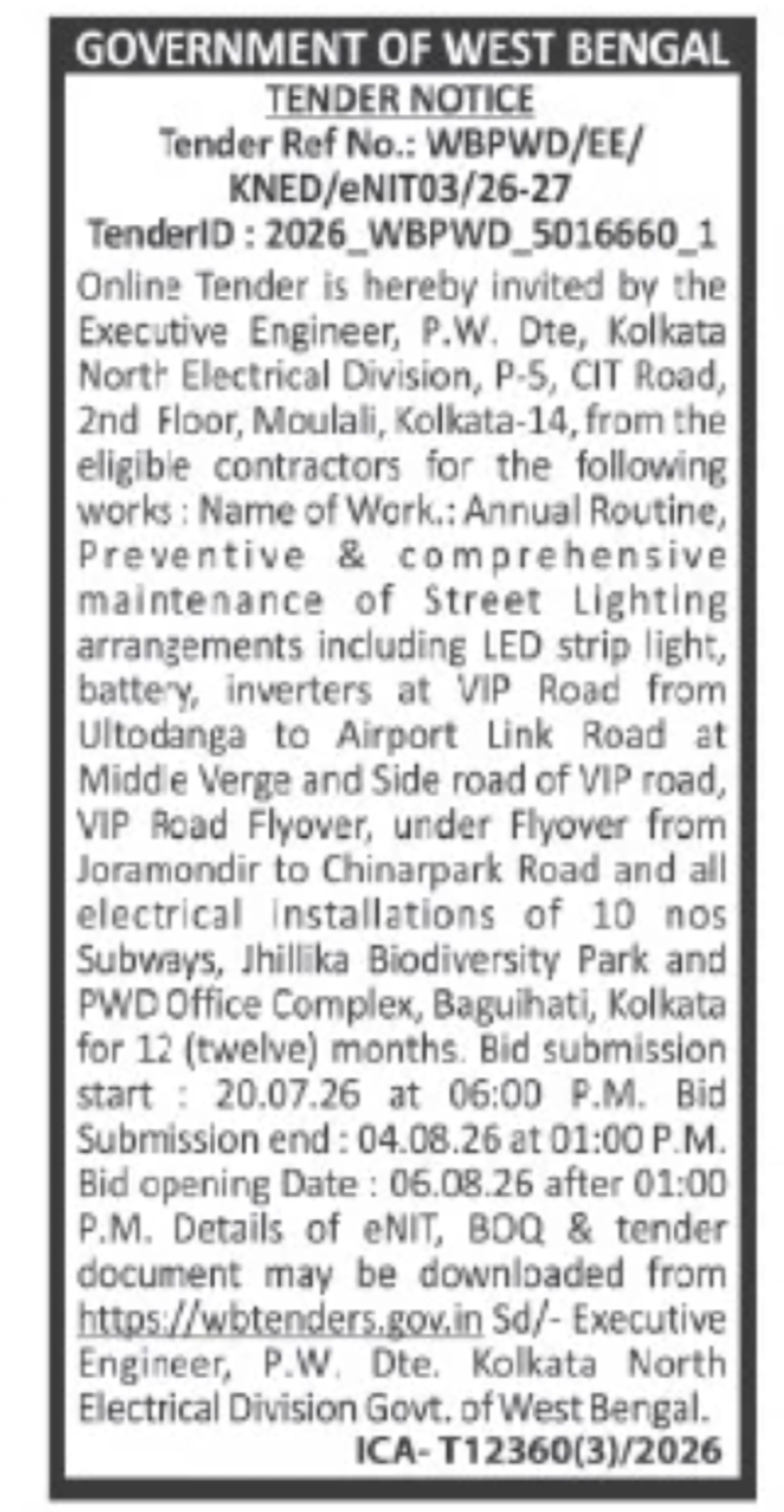 Street Lighting Maintenance on VIP Road, Kolkata