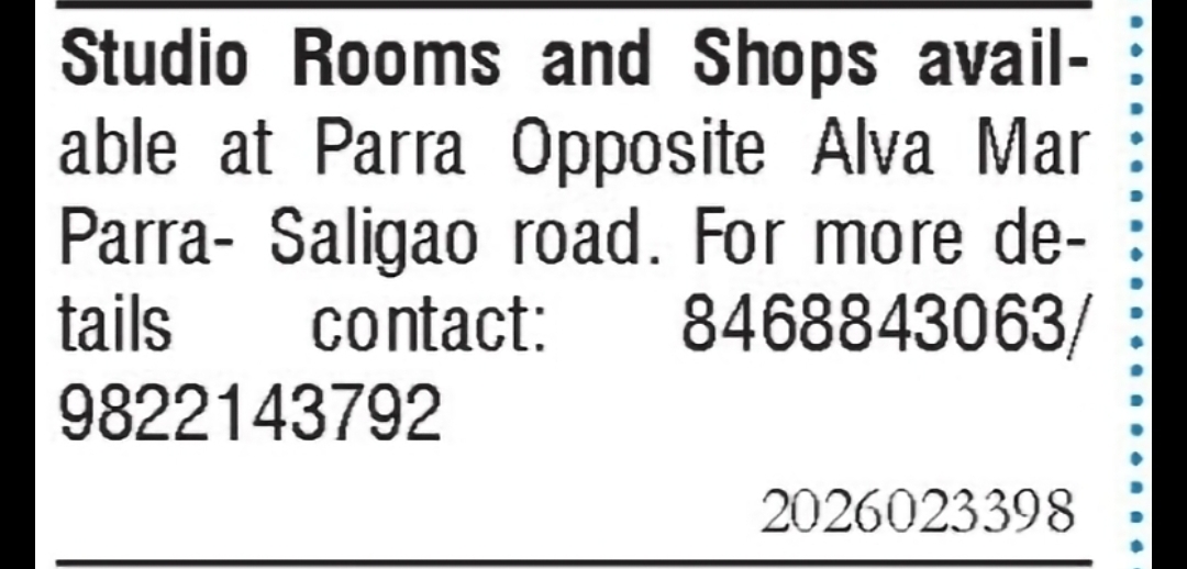Studio Rooms and Shops Available