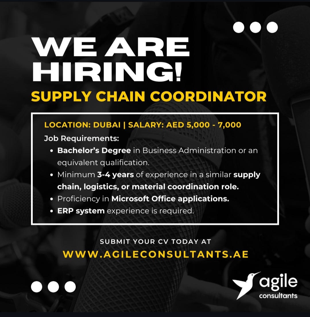 Supply Chain Coordinator – Dubai