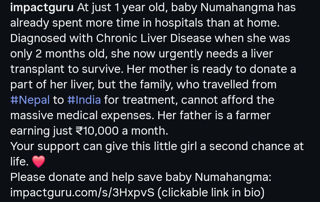 Support Baby Numahangma’s Liver Transplant