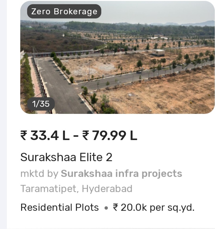 🌳  Surakshaa Elite 2 – Residential Plots 📍 Taramatipet, Hyderabad