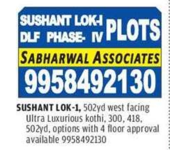🌆 Sushant Lok Phase 2 – Residential Plots