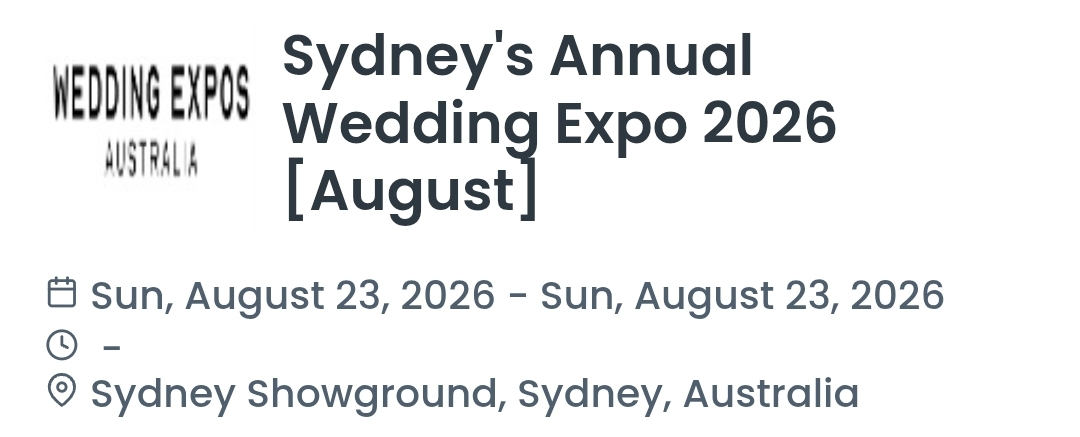 Sydney's Annual Wedding Expo 2026 [August]