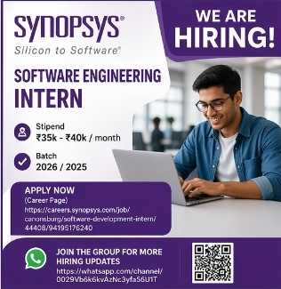 Synopsys Inc is hiring Software Engineering Intern