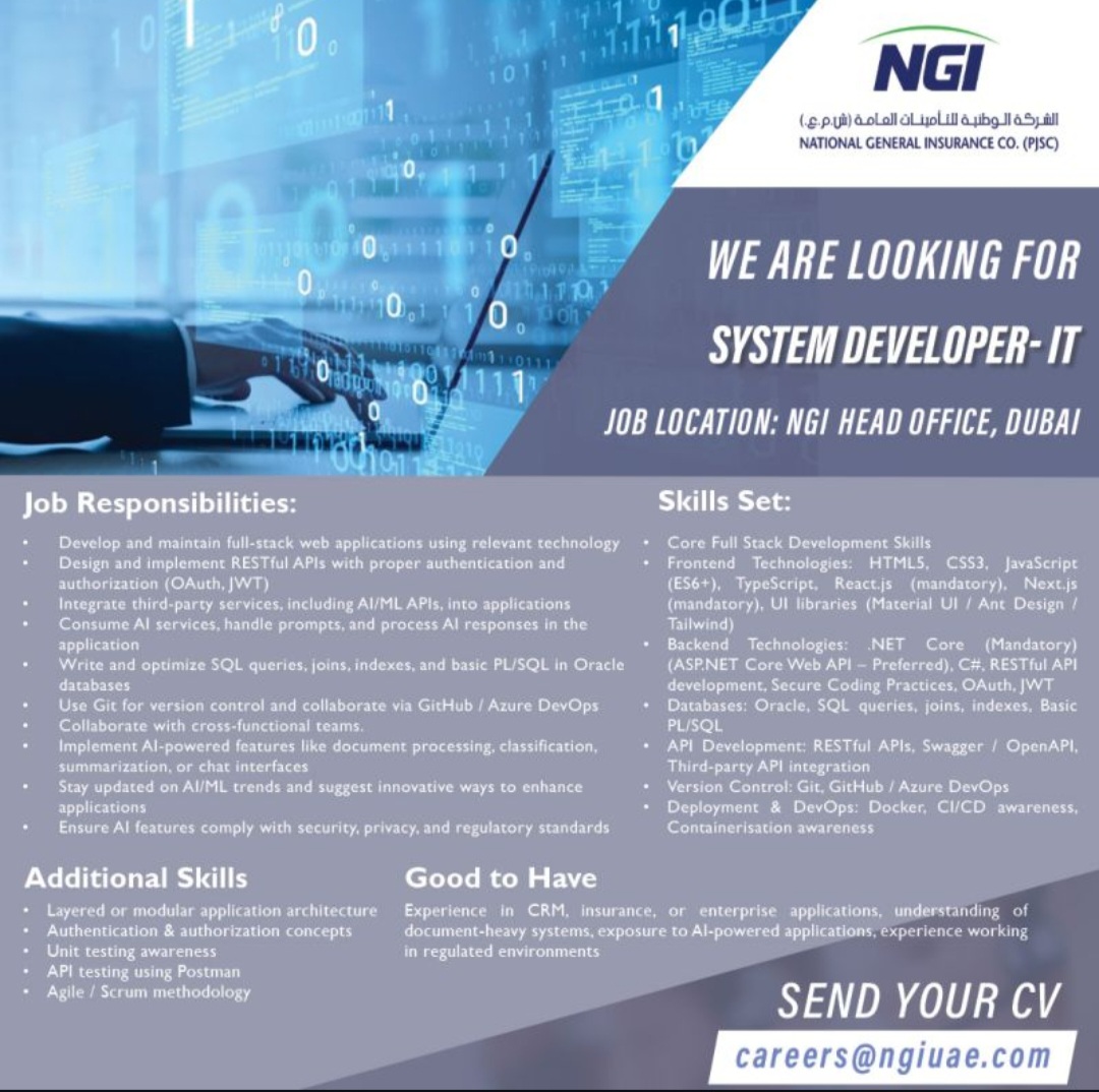 System Developer Vaccancy!!!