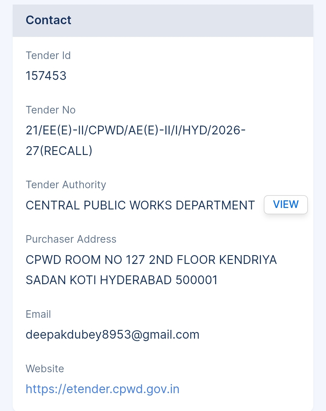 Telangana Tender