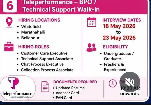Teleperformance – BPO / Technical Support Walk-in