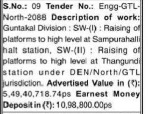 🔹 Tender 09 – Engg-GTL-North-2088