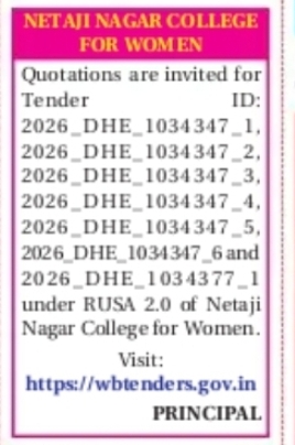 Tender Notice – Netaji Nagar College for Women