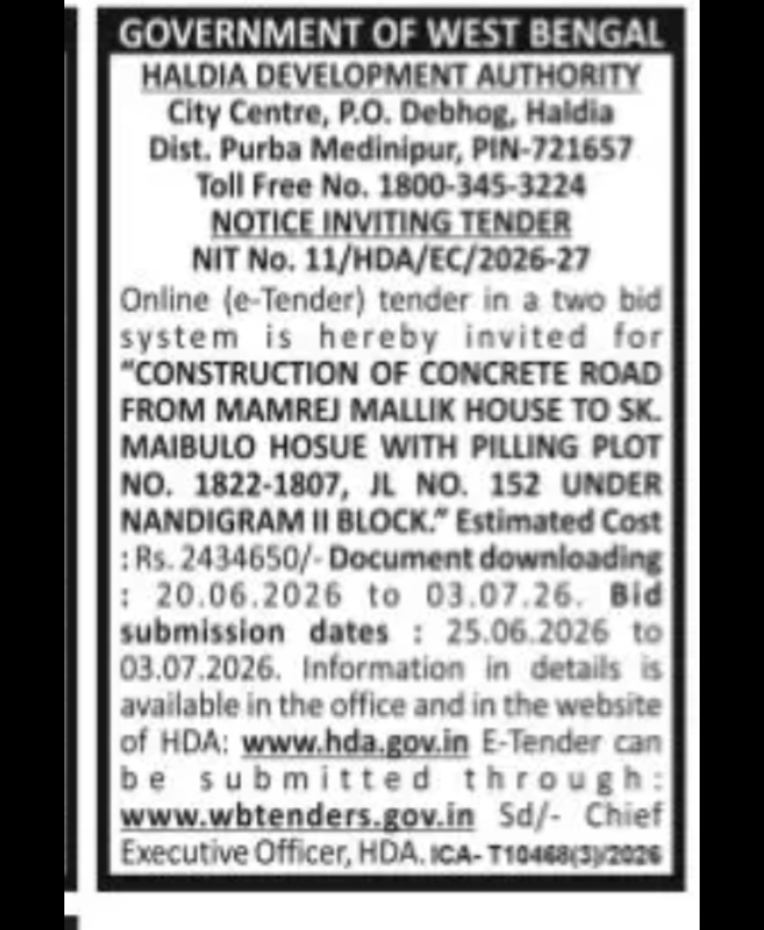 Tender Notice