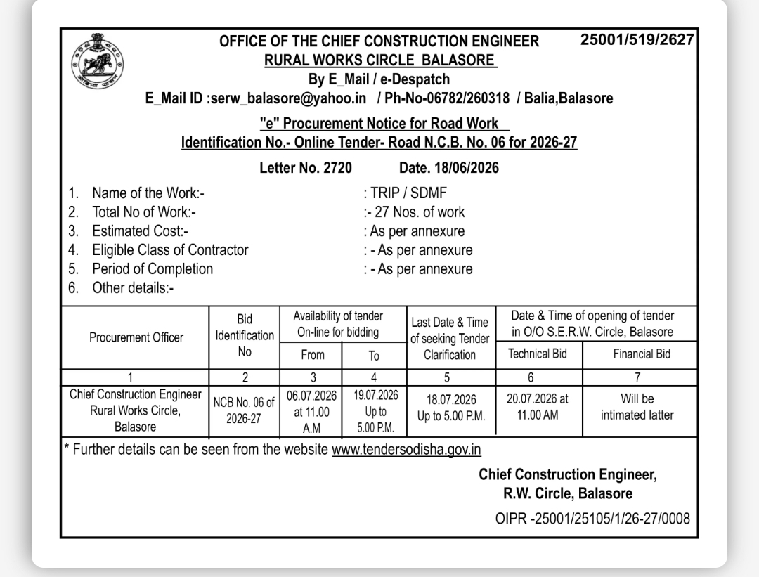 TENDER NOTICE