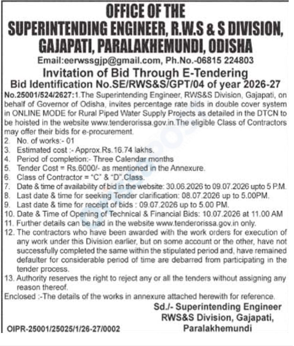 Tender Notice