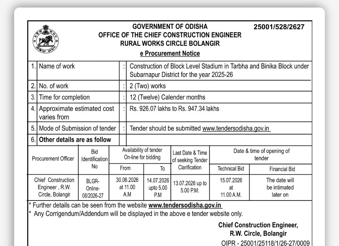 Tender Notice
