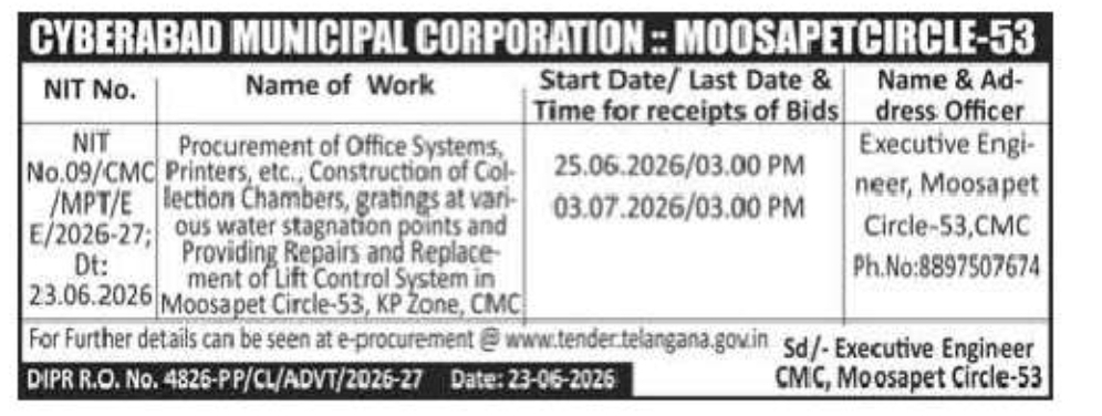 TENDER NOTIFICATION