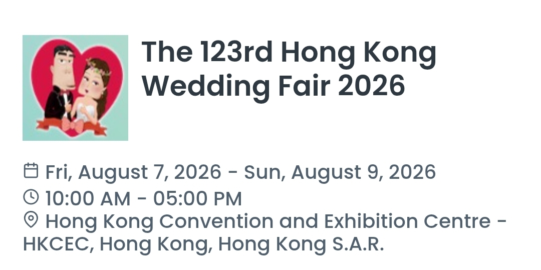The 123rd Hong Kong Wedding Fair 2026