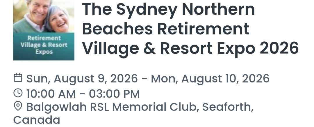 The Sydney Northern Beaches Retirement Village & Resort Expo 2026