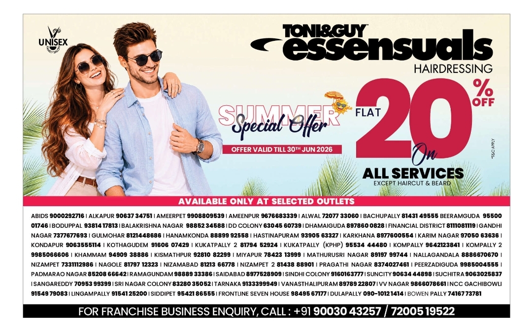 TONI&GUY Essensuals Hairdressing – 20% OFF Offer (Valid till 30th June 2026)