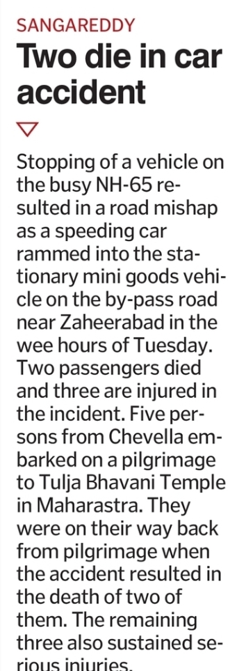 Two die in car accident
