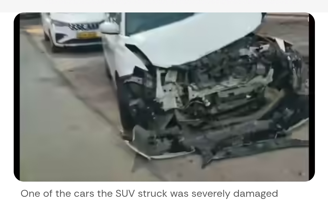 Tyre bursts, SUV rams into cars & pedestrians in Greater Noida