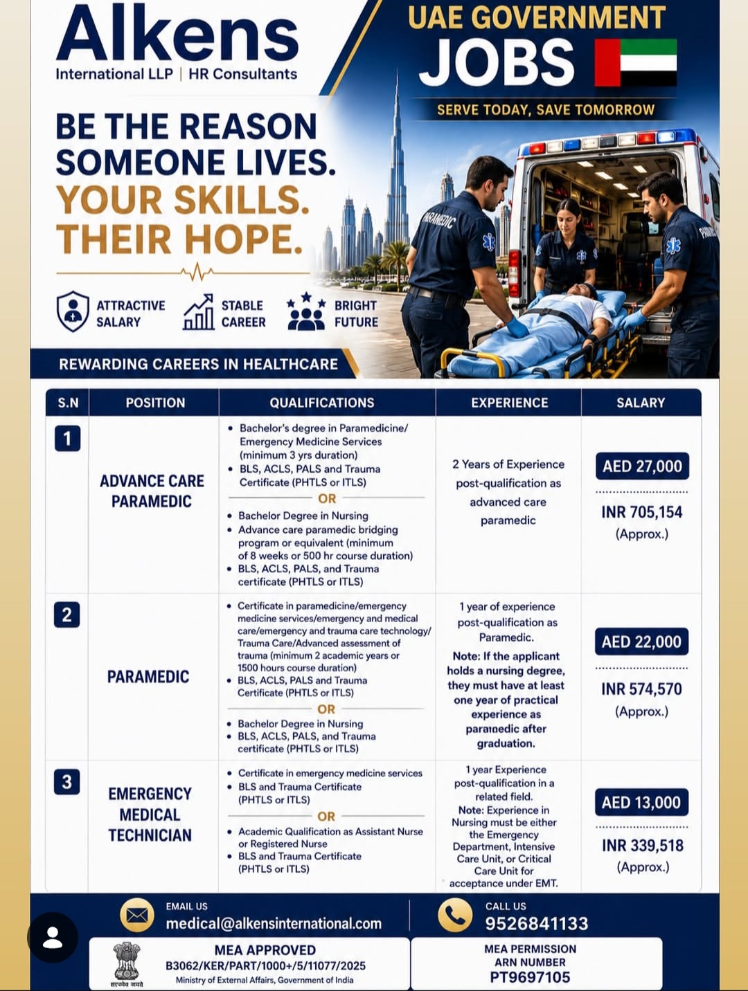 UAE Government Healthcare Hiring – Paramedic & EMT Jobs (High Salary)