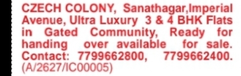 Ultra Luxury 3 & 4 BHK Flats for Sale at Czech Colony,