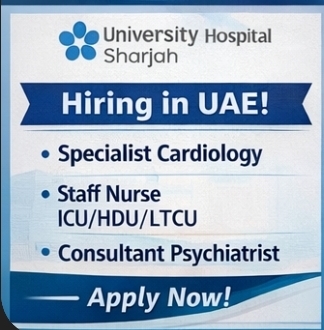 📌 University Hospital Sharjah is hiring!