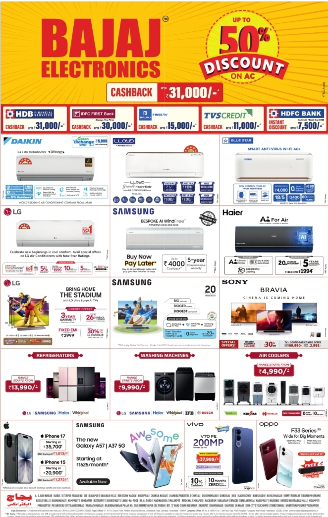 Upgrade your home with exciting deals at Bajaj Electronics!
