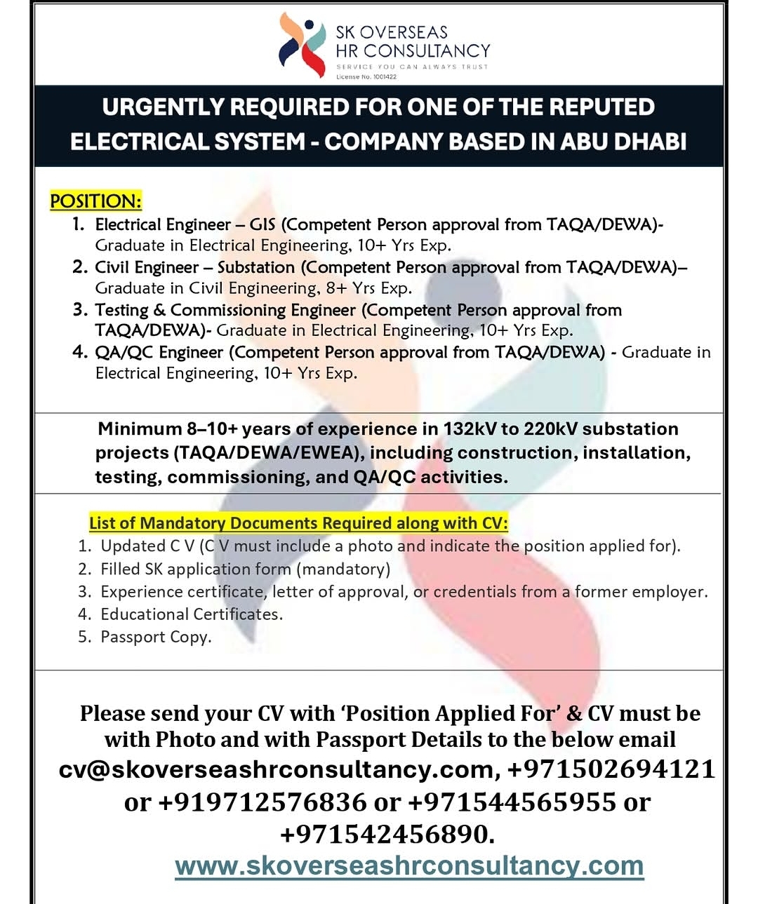 URGENT HIRING – Abu Dhabi