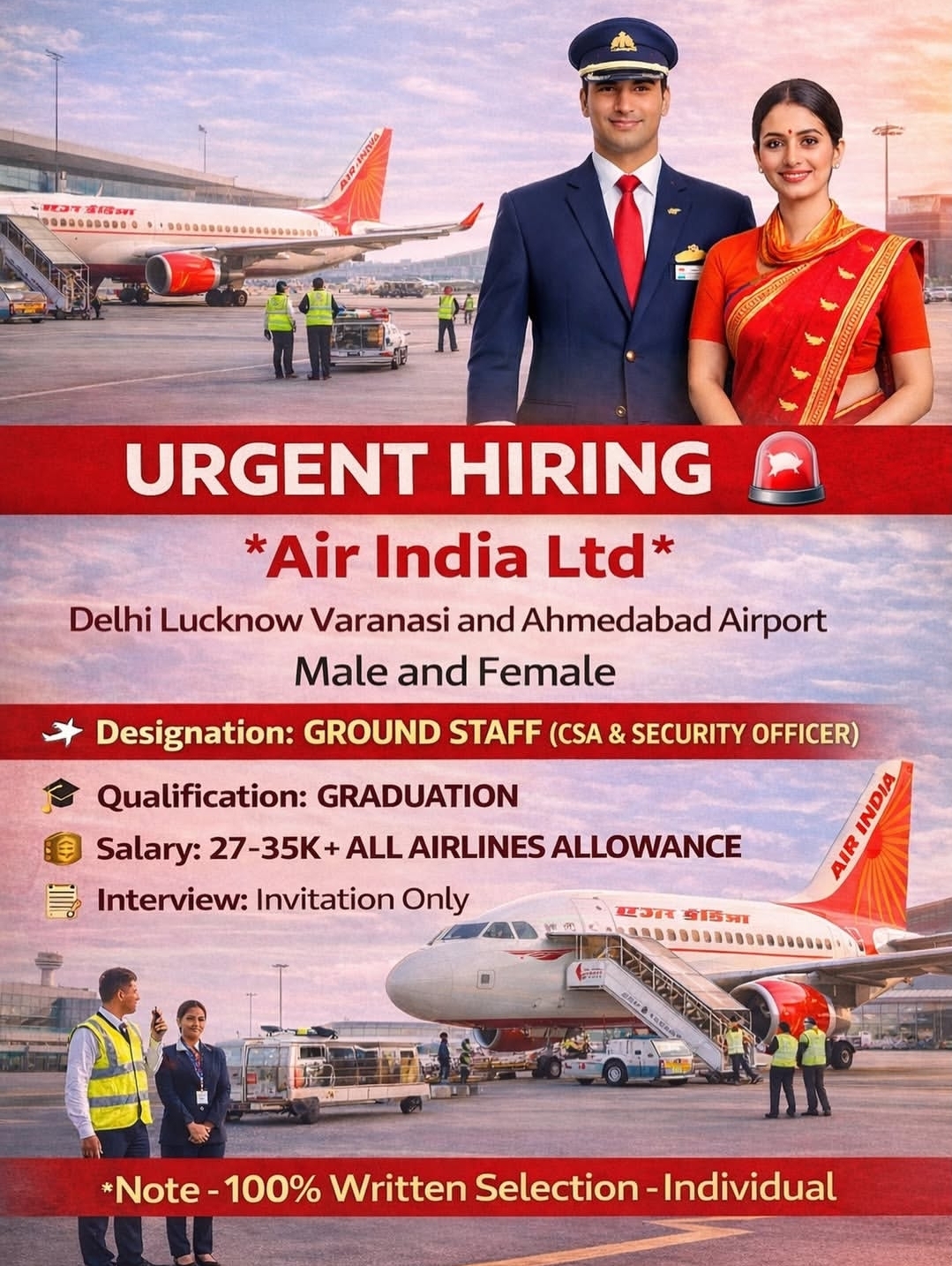 URGENT HIRING - AIR INDIA LTD