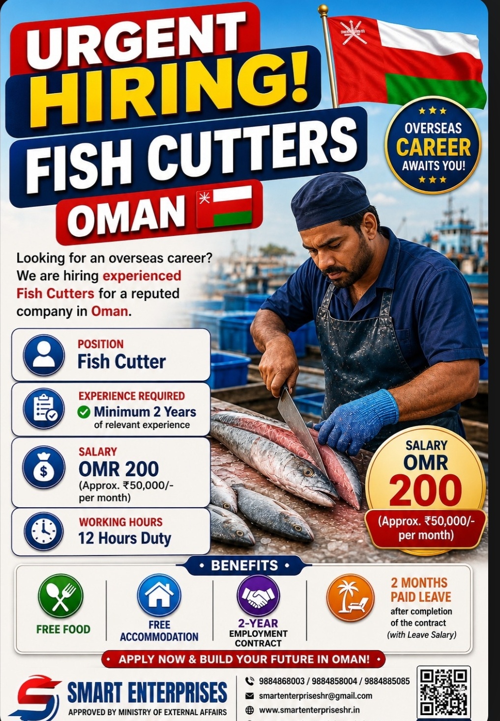 Urgent Hiring – Fish Cutters for Oman
