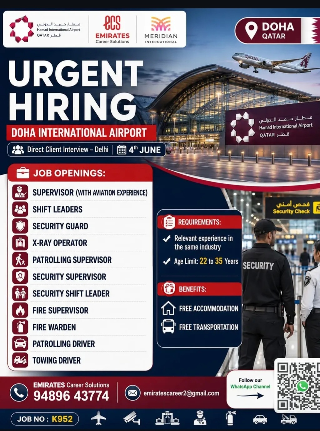 Urgent Hiring for Doha International Airport – Qatar