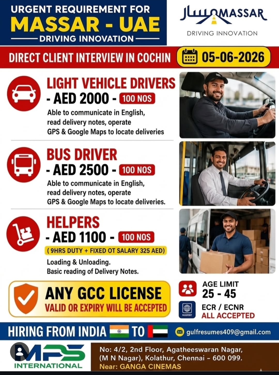 Urgent Hiring for Massar UAE – Direct Client Interview in Cochin