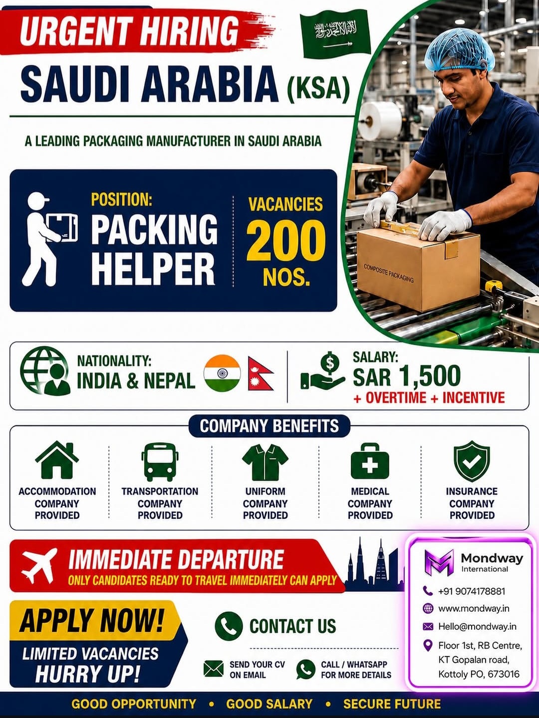 URGENT HIRING – SAUDI ARABIA (KSA)