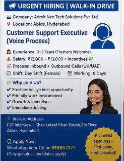 📢 URGENT HIRING | WALK-IN DRIVE