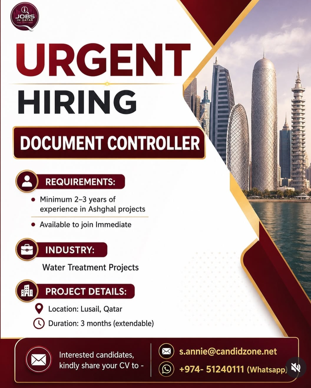 URGENT HIRING