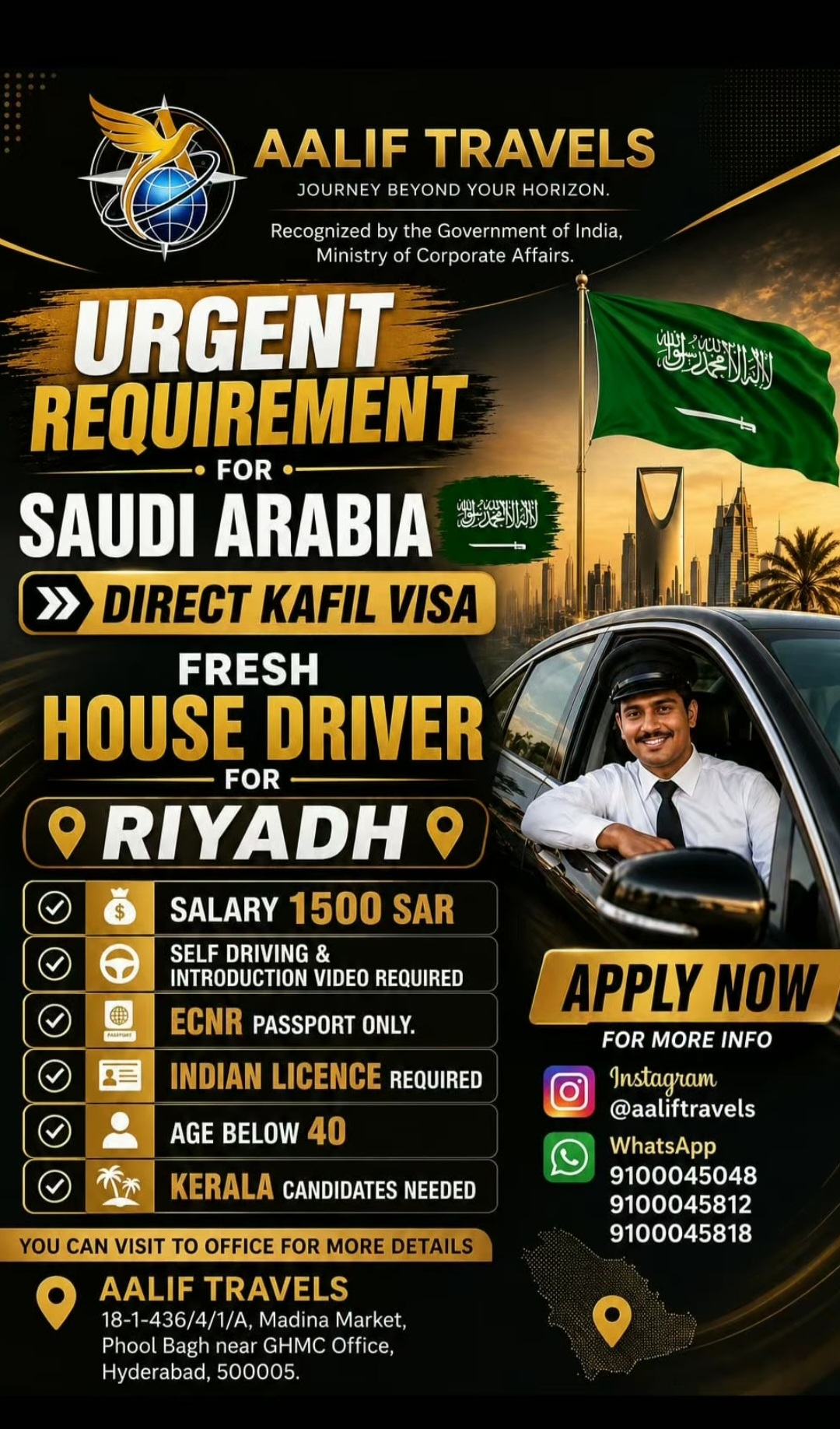 URGENT REQUIREMENT FOR SAUDI ARABIA (RIYADH)