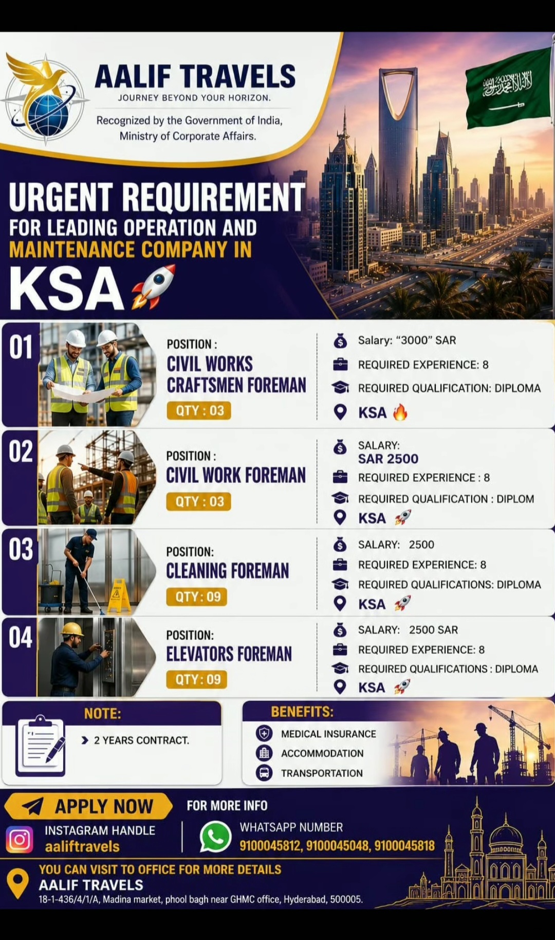 URGENT REQUIREMENT – KSA (Operation & Maintenance Company)