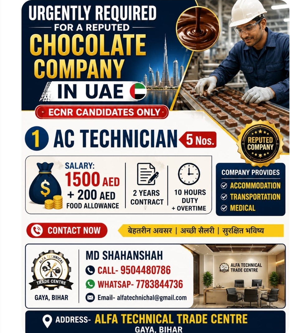 Urgently Required AC Technician