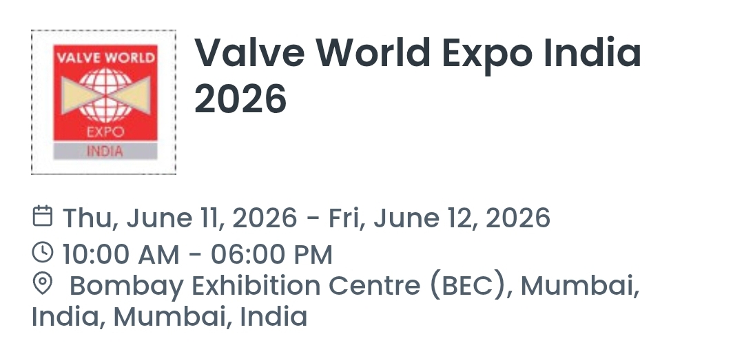 Valve World Expo India 2026