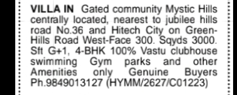 Villa for Sale – Mystic Hills
