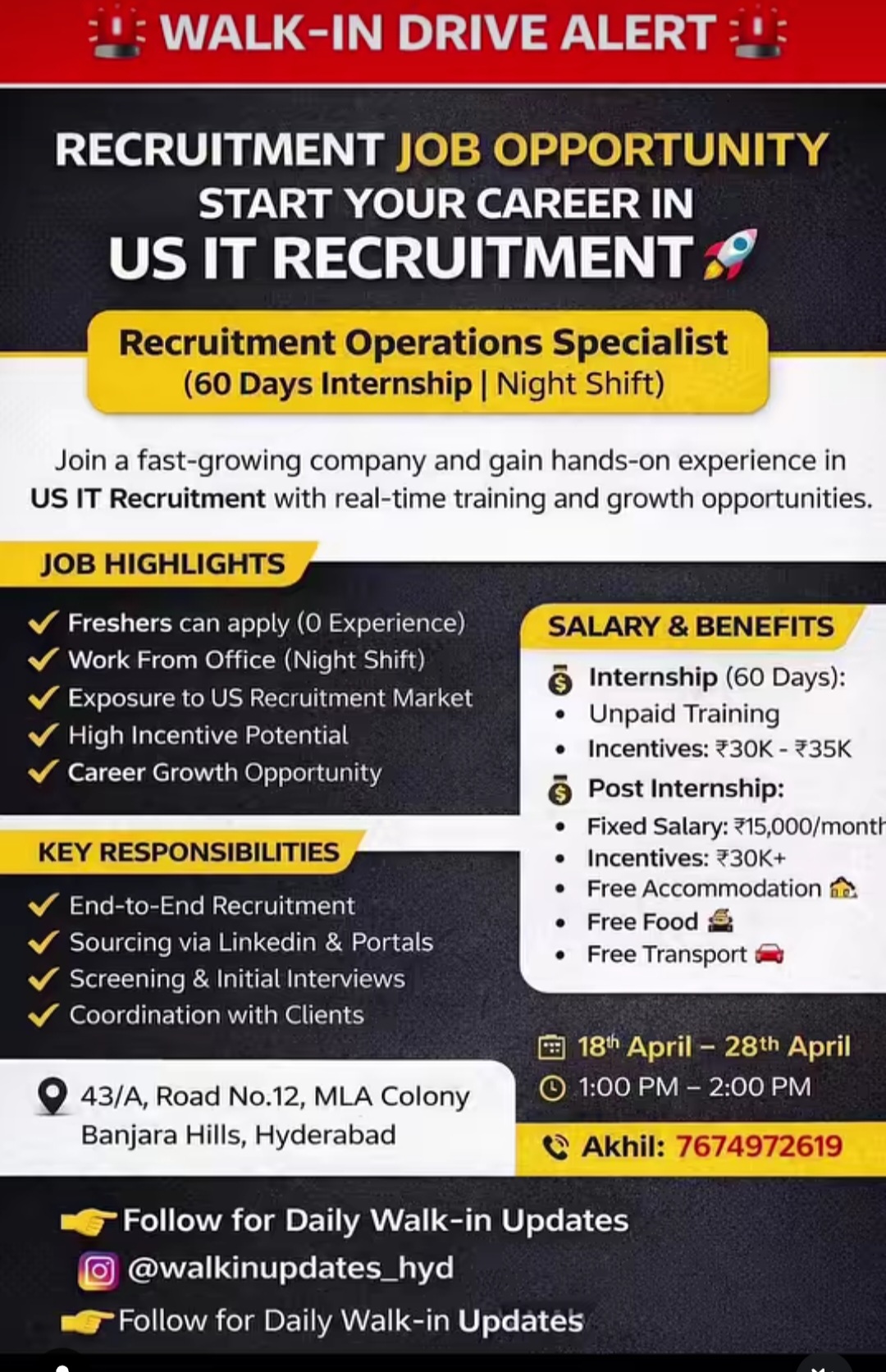 🚨 WALK-IN DRIVE ALERT | US IT RECRUITMENT OPPORTUNITY 🚨